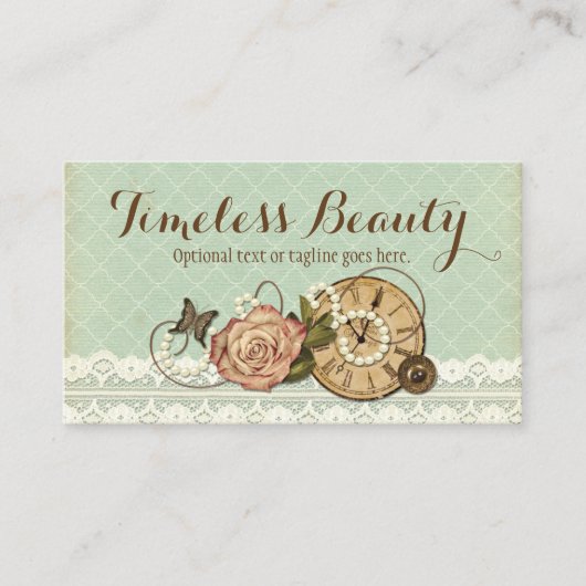 シャビーシックバラ&素朴ヴィンテージジュエリーブティック 名刺 (正面)