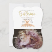 シャビーシックバレリーナバースデーパーティー招待状 招待状 (正面)