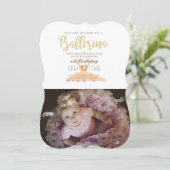 シャビーシックバレリーナバースデーパーティー招待状 招待状 (スタンド正面)