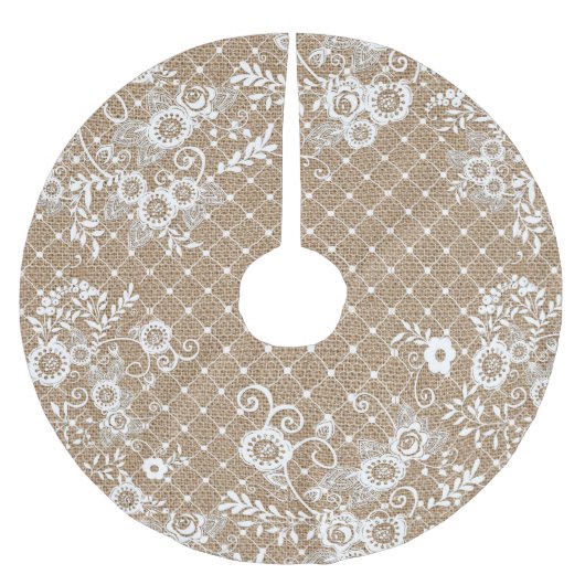 シャビーシックバーラップ&レースツリースカート ブラッシュドポリエステルツリースカート (正面)