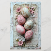 シャビーシックパステルイースターエッグCL9スクラップブック紙 (正面)