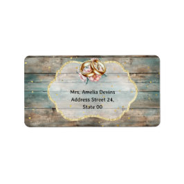 シャビーシックパステルウッド結婚ズアドレス ラベル