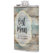 シャビーシックパステルウッド結婚ズ花婿介添人 フラスク (左)