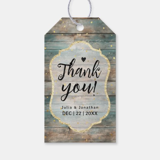 シャビーシックパステルウッド結婚ズ ギフトタグ (正面)