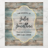 シャビーシックパステルウッド結婚ズ ワインラベル (シングルラベル)