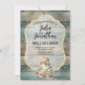 シャビーシックパステルウッド結婚式招待状 招待状 (正面)