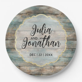 シャビーシックパステルウッド ペーパープレート