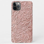 シャビーシックパステルコーラル赤面ピンクフローラアート iPhoneケース (裏面)