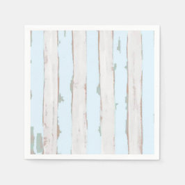 シャビーシックパステルブルーストライプナプキンス スタンダードカクテルナプキン