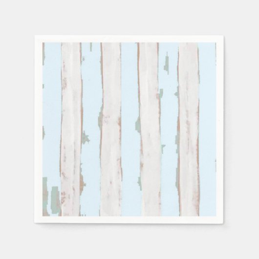 シャビーシックパステルブルーストライプナプキンス スタンダードカクテルナプキン (正面)