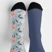 シャビーシックパステルブルーフローラ奇数ミスマッチソックス ソックス (上部)