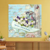 シャビーシックパリコラージュバラ キャンバスプリント (インサイチュ (リビング))