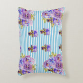 シャビーシックパンシーパステルブルーストライプエートクッション アクセントクッション (正面(垂直))