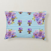 シャビーシックパンシーパステルブルーストライプエートクッション アクセントクッション (裏面)