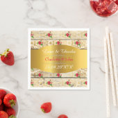 シャビーシックパーソナライズされたゴールデン結婚ズ スタンダードカクテルナプキン (インサイチュ)