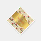 シャビーシックパーソナライズされたゴールデン結婚ズ スタンダードカクテルナプキン (角)