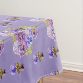 シャビーシックパープルパンシーフローラディッシーテーブルクロス テーブルクロス (インサイチュ)