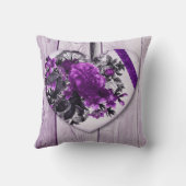 シャビーシックパープルフローラハートオン薄紫ウッド クッション (裏面)