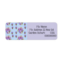 シャビーシックビオラフラワー差出人住所ラベル