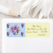 シャビーシックビオラフラワー差出人住所ラベル ラベル (インサイチュ)