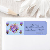 シャビーシックビオラフラワー差出人住所ラベル ラベル (インサイチュ)