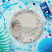 シャビーシックビンテージ ヴィクトリアン レディー フラワー付き ペーパープレート (パーティー)