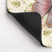 シャビーシックピンクバタフライフローラ マウスパッド (コーナー)