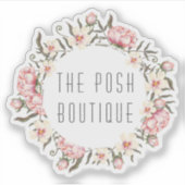 シャビーシックピンクフローラバラリース名ロゴ シール (正面)