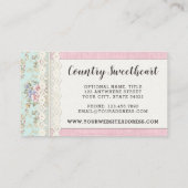 シャビーシックピンクフローラヴィンテージファームハウスブティック 名刺 (裏面)