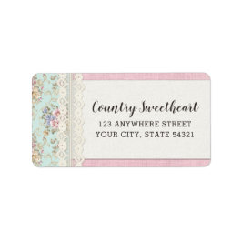 シャビーシックピンクフローラヴィンテージブティックアドレス ラベル