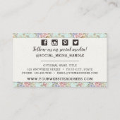 シャビーシックピンクフローラヴィンテージブティックソーシャル 名刺 (裏面)