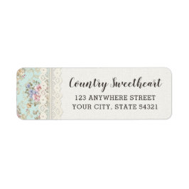 シャビーシックピンクフローラヴィンテージ差出人住所 ラベル