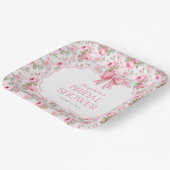 シャビーシックピンクボウブライダルシャワー ペーパープレート (傾斜あり)