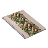 シャビーシックピンクローズつる植物フローラ ノートブック (右側)