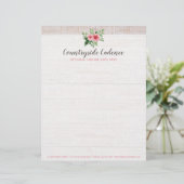 シャビーシックピンクローズオンカントリーバ素朴ーンウッド レターヘッド (スタンド正面)