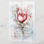 シャビーシックピンクローズ&ハートCJ8スクラップブック紙 (正面)