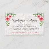 シャビーシックピンクローゼオンカントリー素朴バーンウッド 名刺 (裏面)