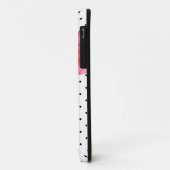 シャビーシックピンクローゼス白黒水玉模様 Case-Mate iPhoneケース (裏面/左)