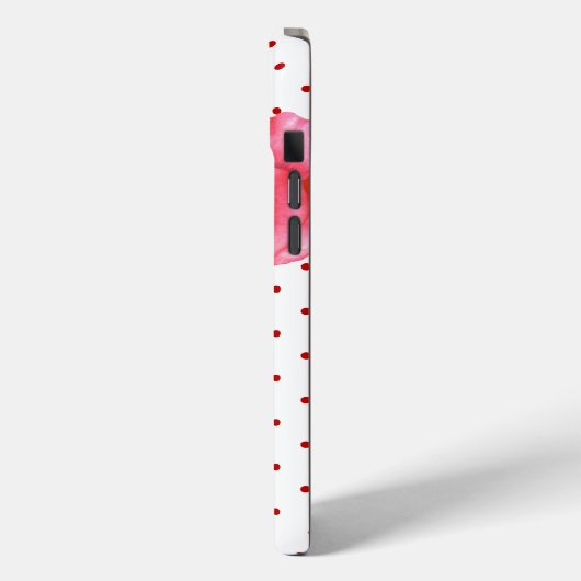 シャビーシックピンクローゼレッドホワイト水玉模様 Case-Mate iPhoneケース (裏面 / 左)