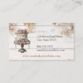 シャビーシックピンクヴィンテージケーキベーカリー 名刺 (裏面)