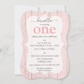 シャビーシックピンク&セージウッドカスタム誕生日 招待状 (正面)