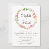 シャビーシックフラワーズリース結婚式招待状 招待状 (正面)