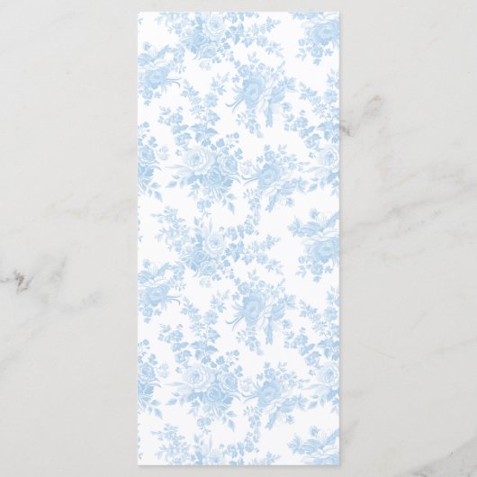 シャビーシックフローラアーチボウタイ男の赤ちゃんシャワー メニュー (裏面)