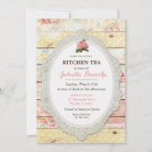 シャビーシックフローラウッドキッチンティー招待状 招待状 (正面)