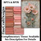 シャビーシックフローラエフェメラピーチBP7Aデクページ 薄葉紙