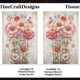 シャビーシックフローラエフエメラピンクレッドS7Bデコページ 薄葉紙