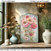 シャビーシックフローラエフエメラピンクレッドS7Lデクページ 薄葉紙