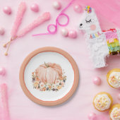 シャビーシックフローラパンプキン紙プレート ペーパープレート (パーティー)