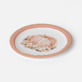 シャビーシックフローラパンプキン紙プレート ペーパープレート (アングル)