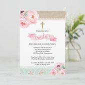 シャビーシックフローラファーストホリーコミュニオン招待状 招待状 (スタンド正面)